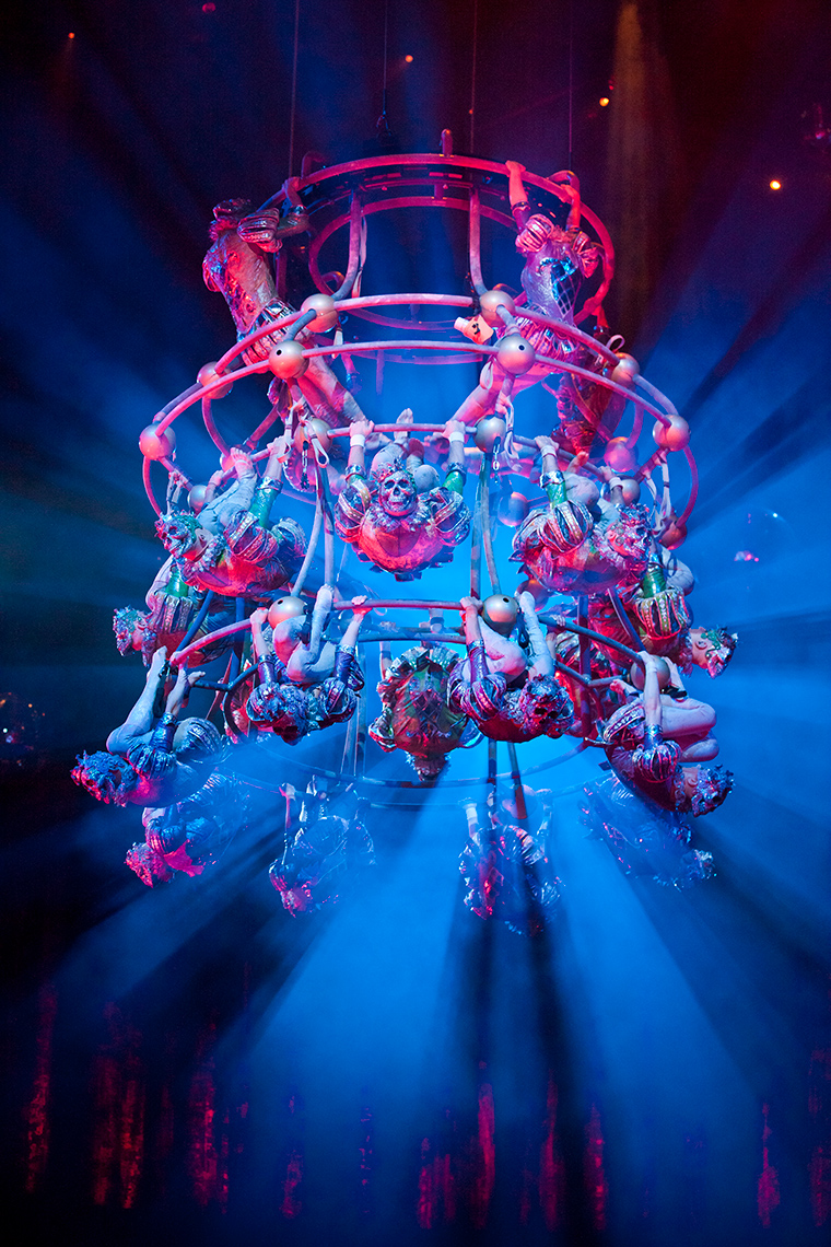 Chandelier The House of Dancing Water show at the City of Dreams Macau marketing and promotional shots
